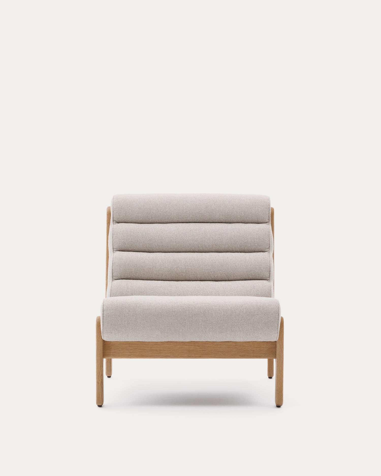 Sessel Magira in Beige aus massivem Eichenholz mit Finish in natürlichem Farbton in Beige präsentiert im Onlineshop von KAQTU Design AG. Sessel ist von Kave Home
