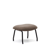 Belina footrest in light brown and steel with black finish FSC 100%