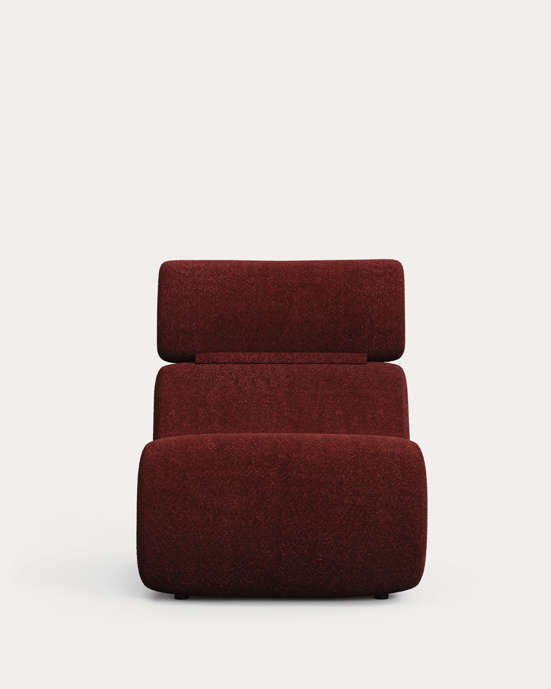 Sessel Club aus bordeauxfarbenem Bouclé in  präsentiert im Onlineshop von KAQTU Design AG. Sessel ist von Kave Home