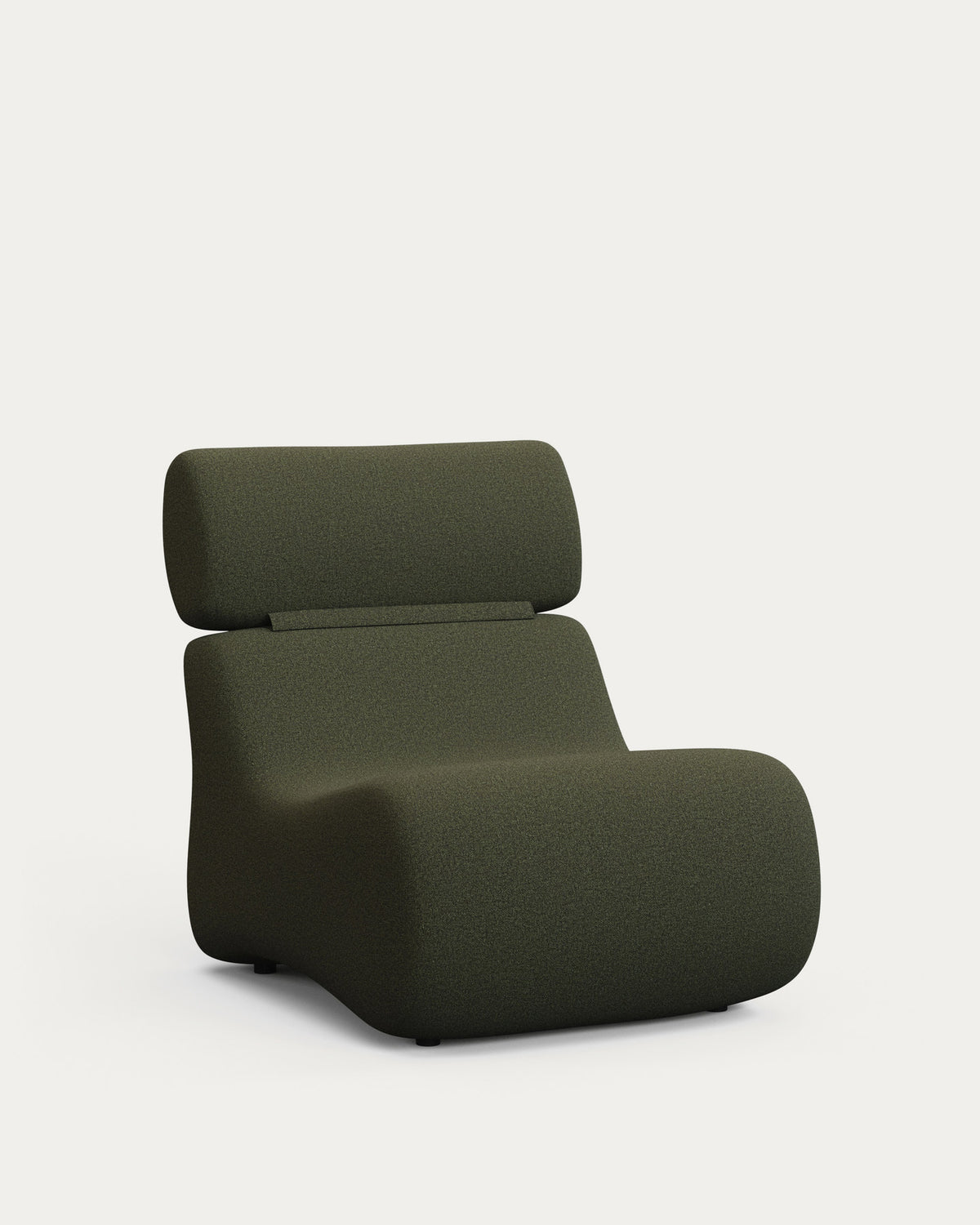 Sessel Club aus dunkelgrünem Bouclé in Dunkelgrün präsentiert im Onlineshop von KAQTU Design AG. Sessel ist von Kave Home