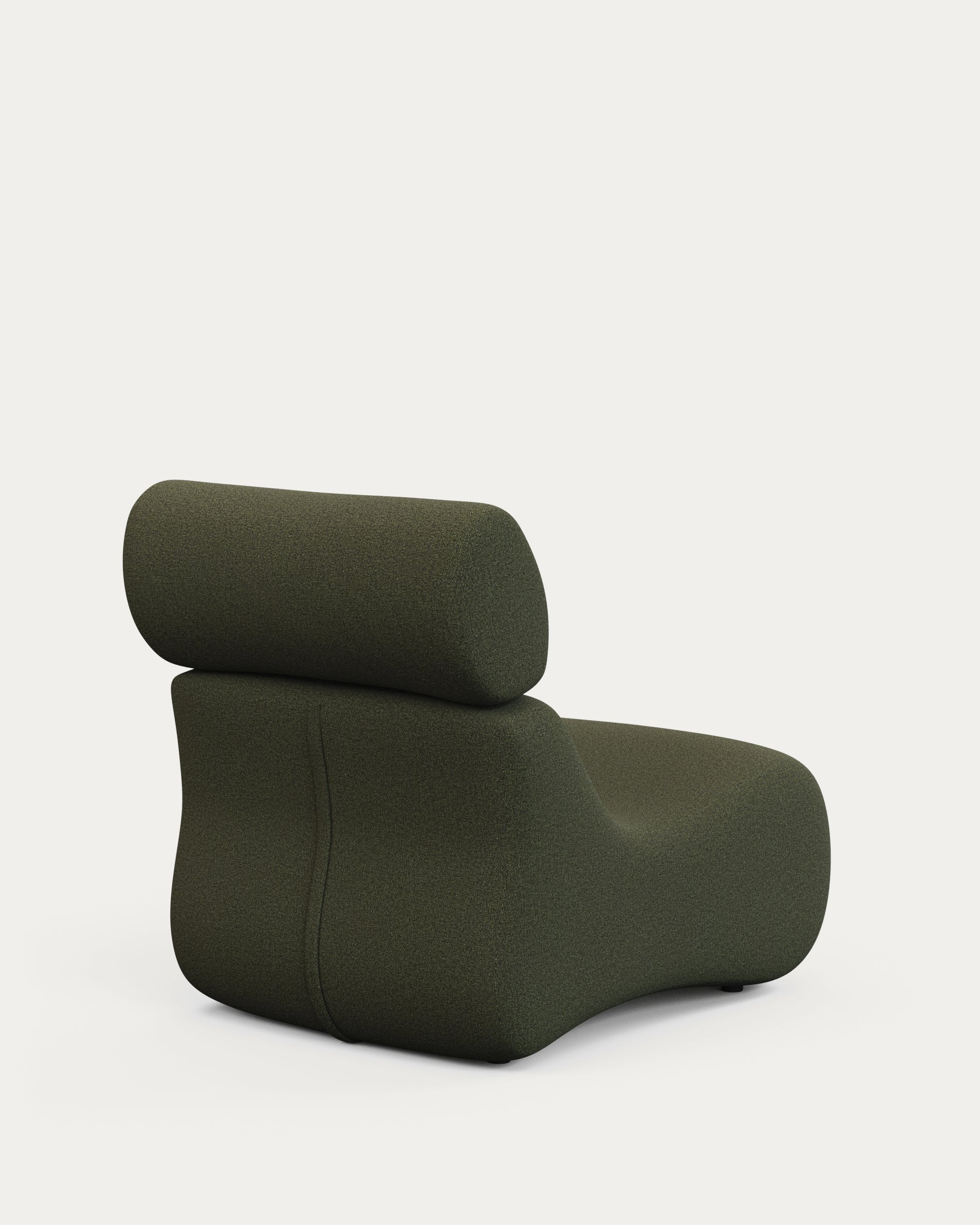 Sessel Club aus dunkelgrünem Bouclé in Dunkelgrün präsentiert im Onlineshop von KAQTU Design AG. Sessel ist von Kave Home