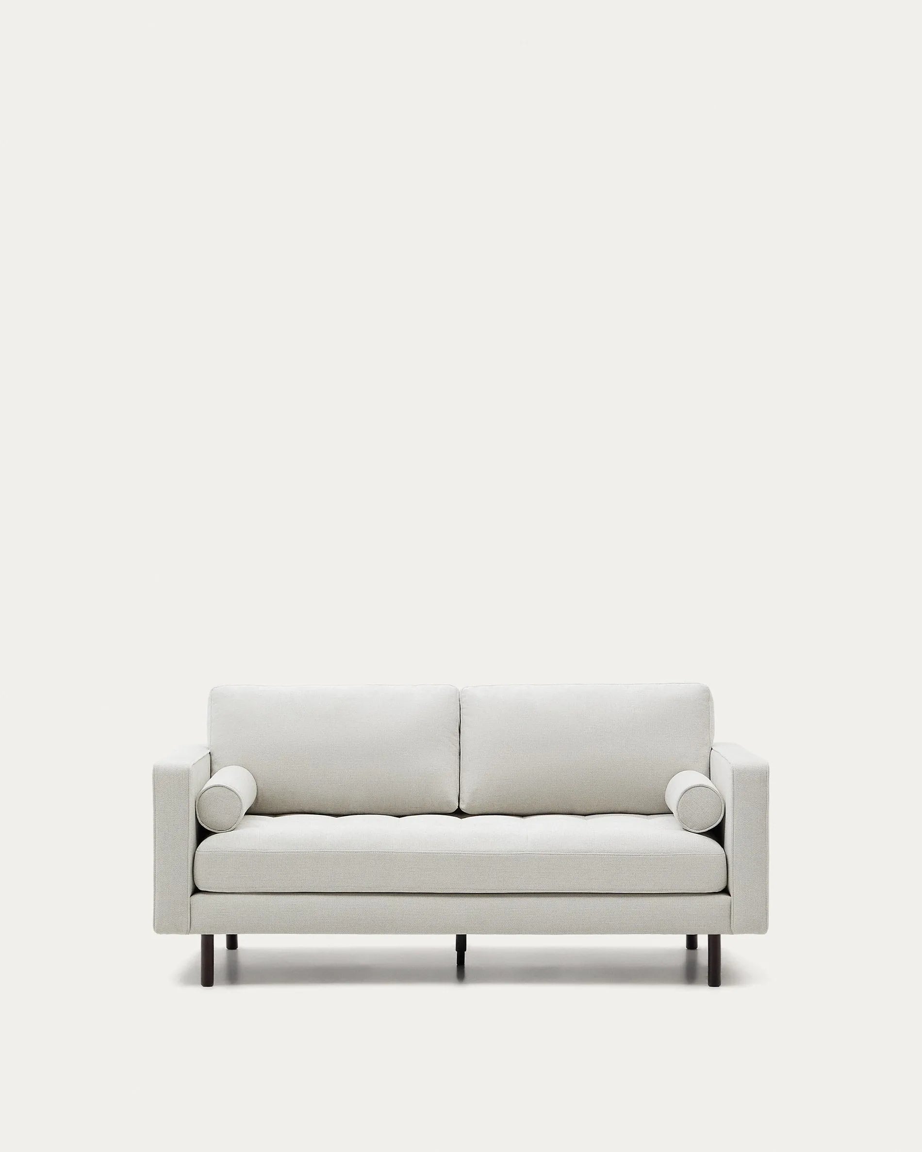 3D-Modell eines eleganten, perlfarbenen 2-Sitzer-Sofas mit Wenge-Beinen, 182 cm, modernes und luxuriöses Design.