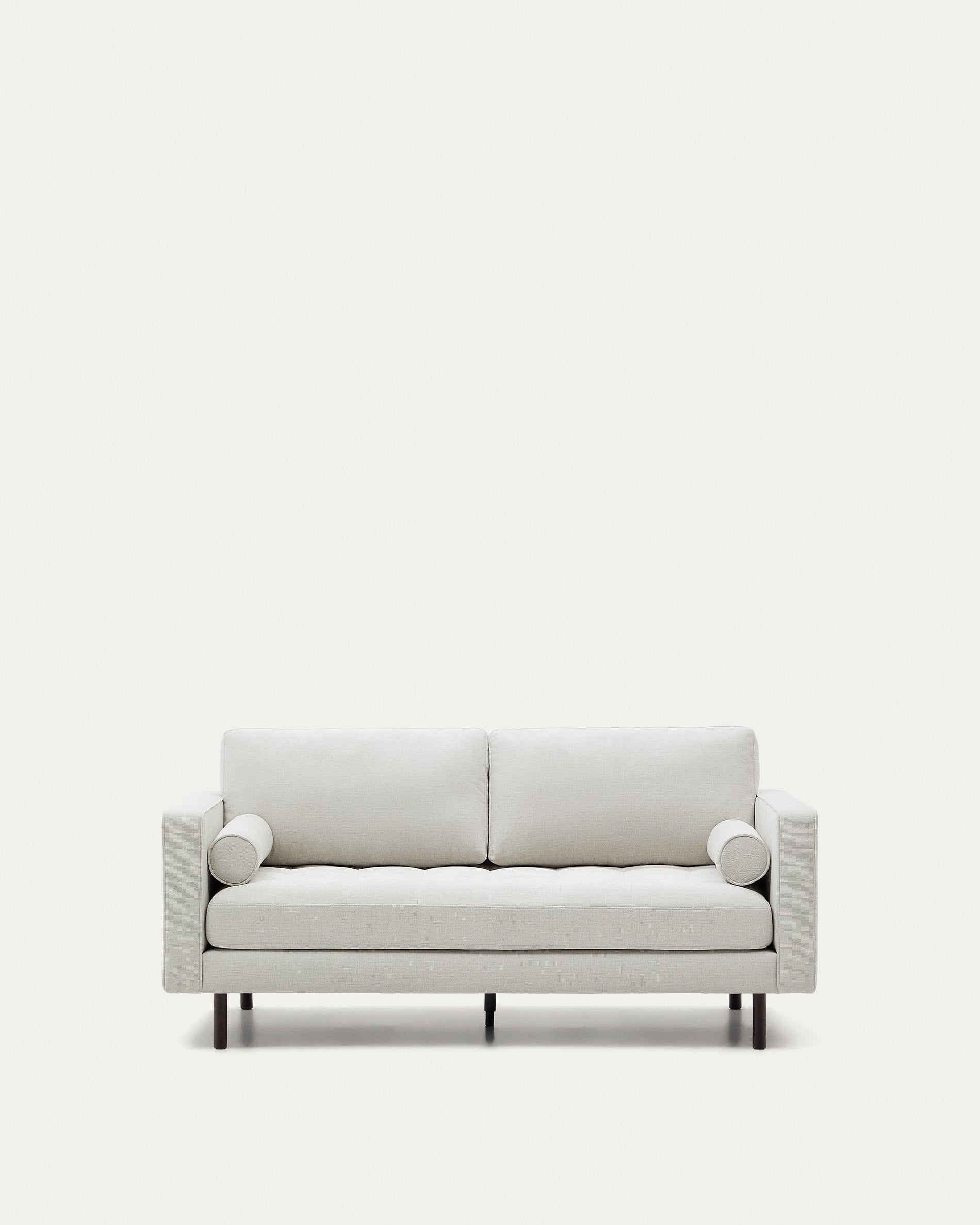 3D-Modell eines eleganten, perlfarbenen 2-Sitzer-Sofas mit Wenge-Beinen, 182 cm, modernes und luxuriöses Design.