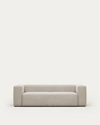 3-seater sofa Blok, flame retardant with white chenille, 240 cm