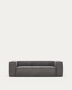 Blok canapé à 3 places large cordon gris 240 cm