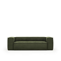 3-seater sofa Blok with thick green corduroy 240 cm FSC Mix Credit
