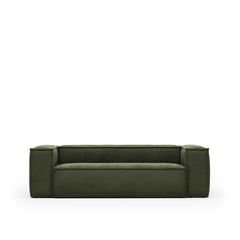 3-seater sofa Blok with thick green corduroy 240 cm FSC Mix Credit