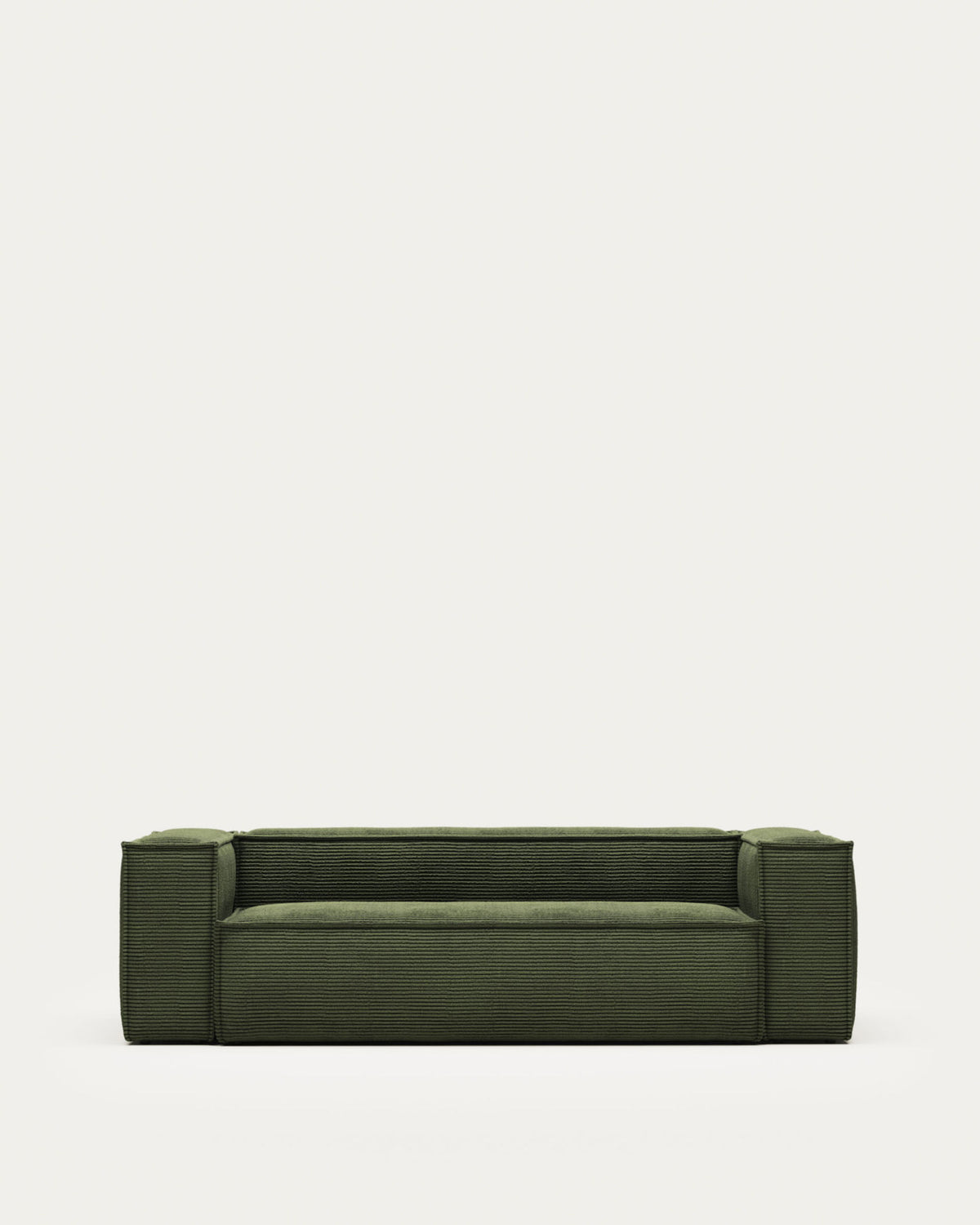 3-Sitzer-Sofa Blok, schwer entflammbar mit dickem, grünen Cord, 240 cm, FSC Mix Credit in Grün präsentiert im Onlineshop von KAQTU Design AG. 3er Sofa ist von Kave Home