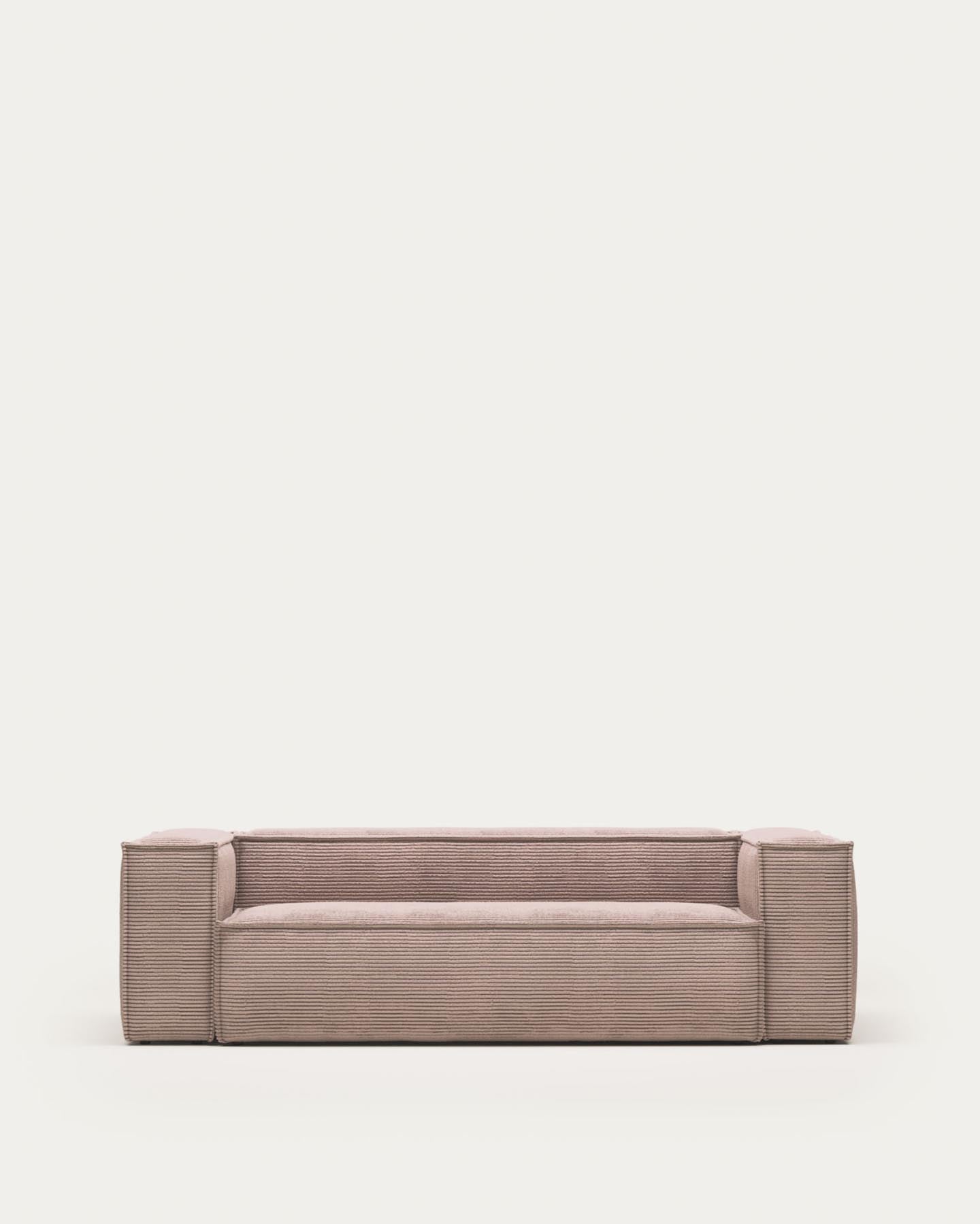 Blok 3-Sitzer-Sofa breiter Cord in Rosa 240 cm FR in Rosa präsentiert im Onlineshop von KAQTU Design AG. 3er Sofa ist von Kave Home