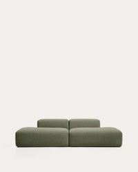 3-seater sofa Blok in moss green chenille, 290 cm, FSC Mix Credit