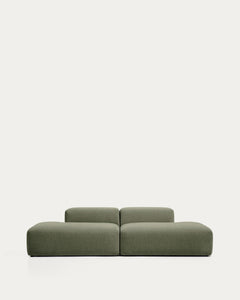 3-seater sofa Blok in moss green chenille, 290 cm, FSC Mix Credit