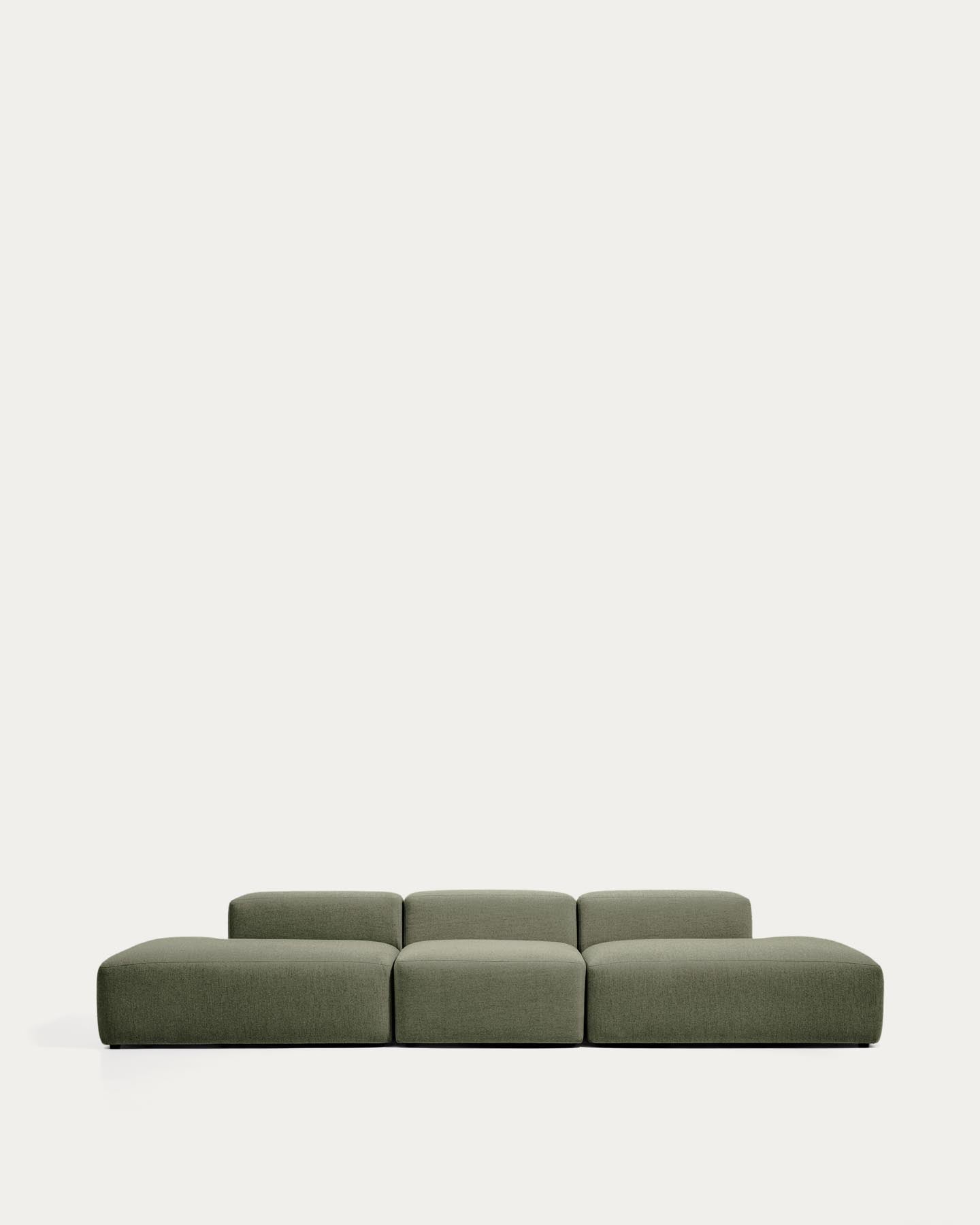 4-Sitzer-Sofa Blok in moosgrüner Chenille, 380 cm, FSC Mix Credit in Grün präsentiert im Onlineshop von KAQTU Design AG. 4er Sofa ist von Kave Home