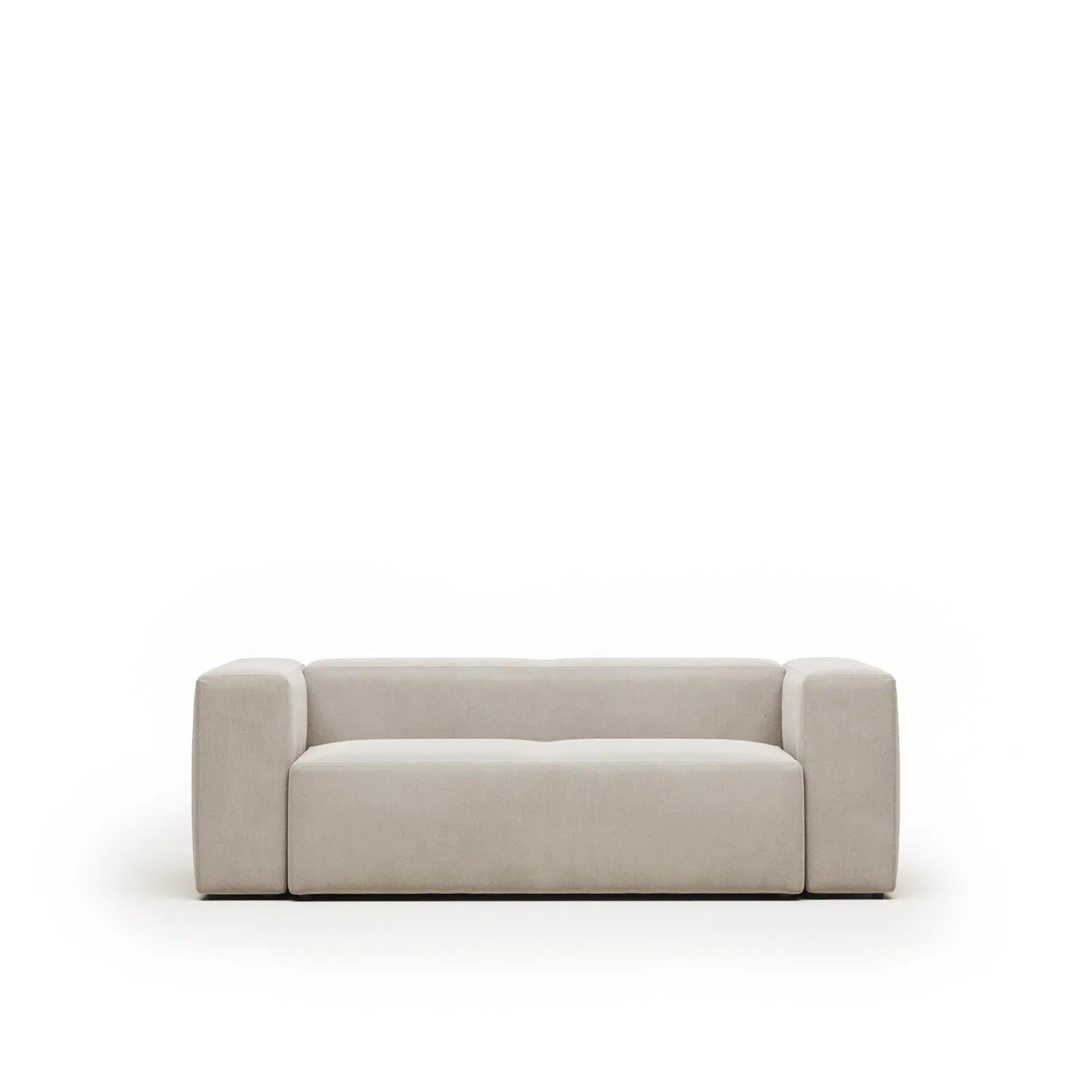 3D-Modell des eleganten Blok 2-Sitzer Sofas in Beige von Kave Home, ideal für stilvolle und komfortable Wohnräume.