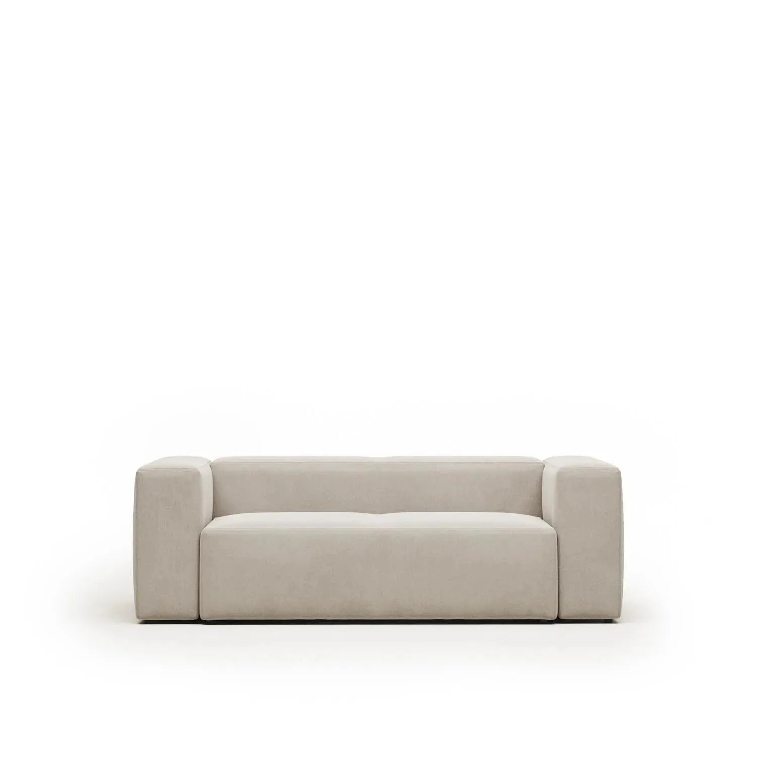3D-Modell des eleganten Blok 2-Sitzer Sofas in Beige von Kave Home, ideal für stilvolle und komfortable Wohnräume.