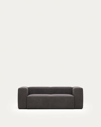 2-Sitzer-Sofa Blok, schwer entflammbar mit grauer Chenille, 210 cm