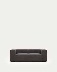 2-Sitzer-Sofa Blok, schwer entflammbar mit grauer Chenille, 210 cm