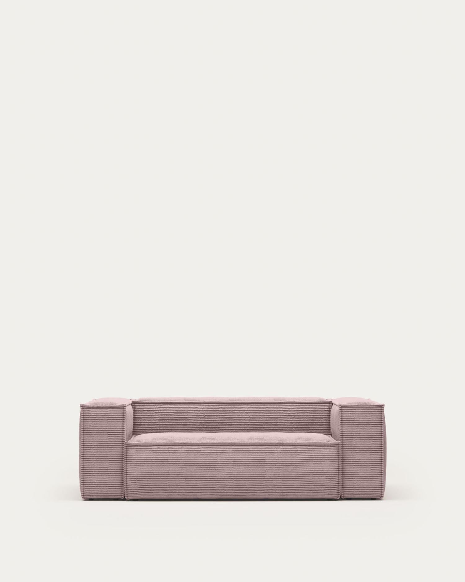 Elegantes 2-Sitzer-Sofa in rosa Cord, 210 cm breit, vereint Komfort und Stil. Ideal für kleine Räume, pflegeleicht und langlebig.