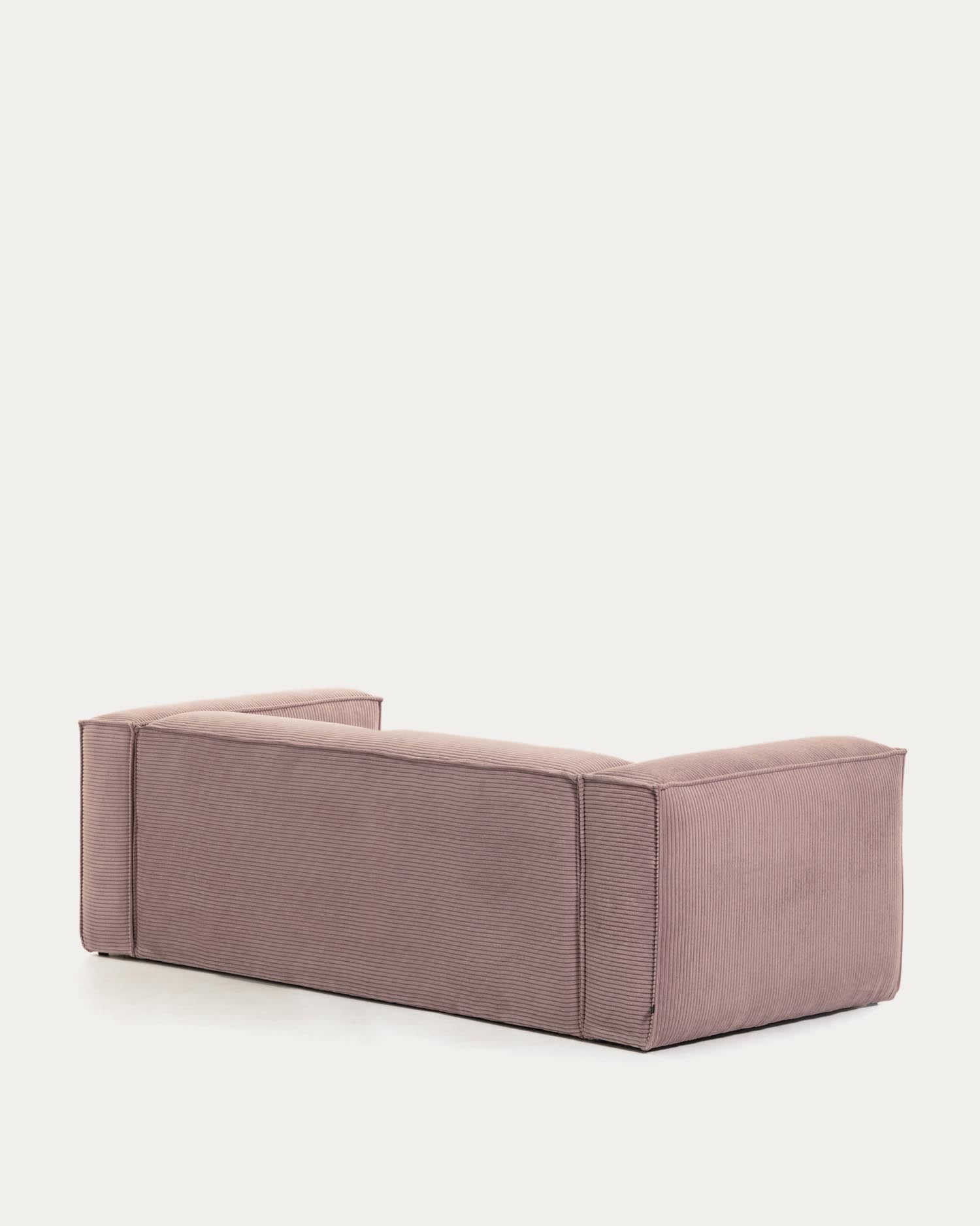 Elegantes 2-Sitzer-Sofa in rosa Cord, 210 cm breit, vereint Komfort und Stil für moderne, gemütliche Wohnräume.