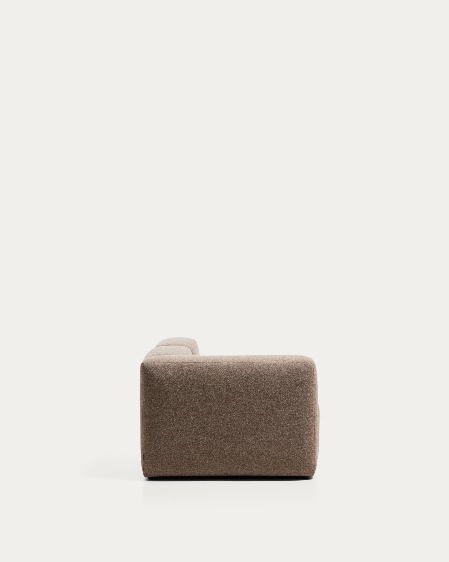 3-Sitzer-Sofa Blok mit Armlehne links und Pouf-Randmodul in brauner Chenille, 270 cm, FSC Mix Credit in Taupe präsentiert im Onlineshop von KAQTU Design AG. 3er Sofa ist von Kave Home