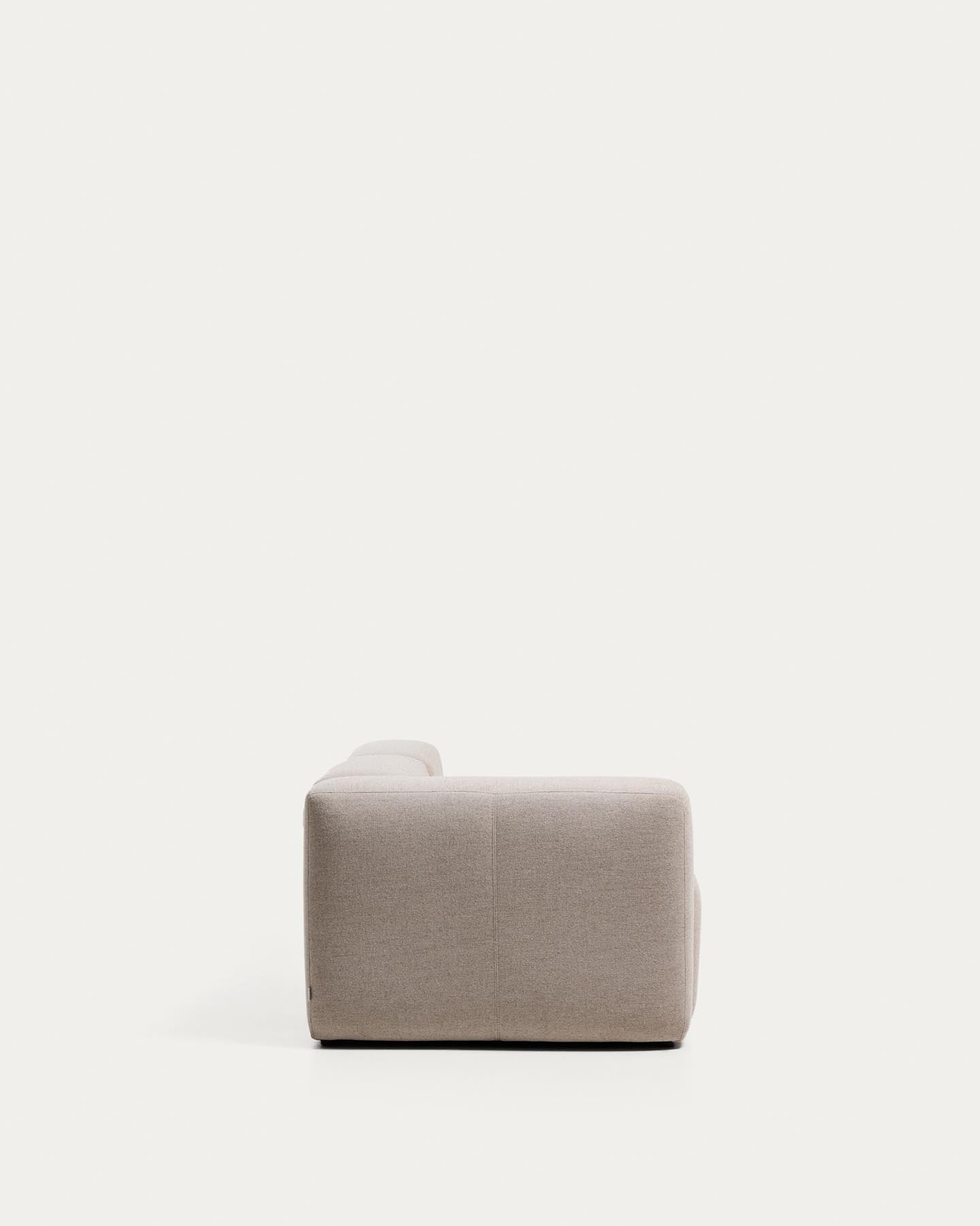 3-Sitzer-Sofa Blok mit Armlehne links und Pouf-Randmodul in beiger Chenille, 270 cm, FSC Mix Credit in Beige präsentiert im Onlineshop von KAQTU Design AG. 3er Sofa ist von Kave Home