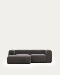 <tc><tc>Blok</tc></tc> 2-seater sofa with chaise longue left in gray 240 cm FR