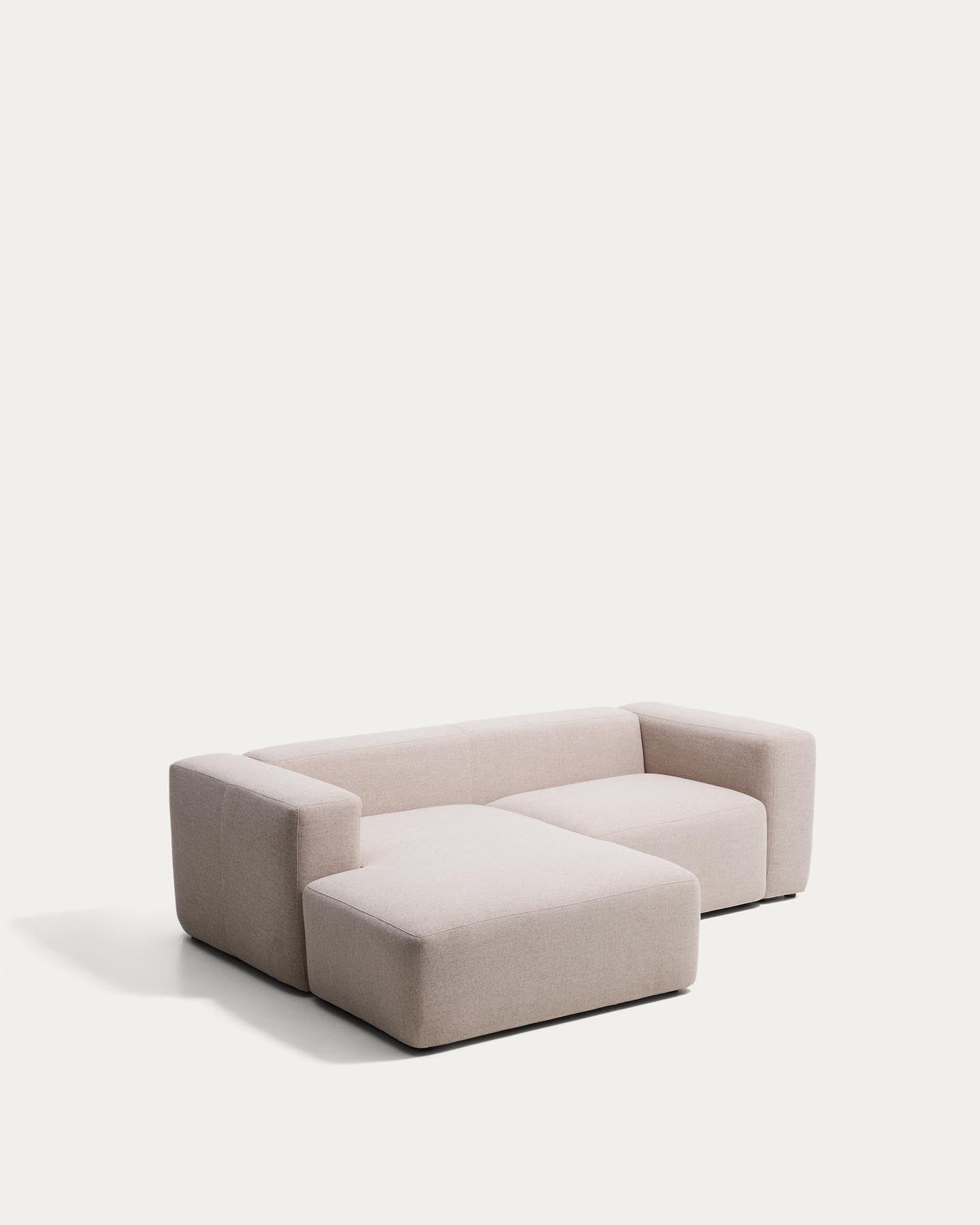2-Sitzer-Sofa Blok mit Chaiselongue links in beiger Chenille, 240 cm, FSC Mix Credit in Beige präsentiert im Onlineshop von KAQTU Design AG. L-Sofa links ist von Kave Home