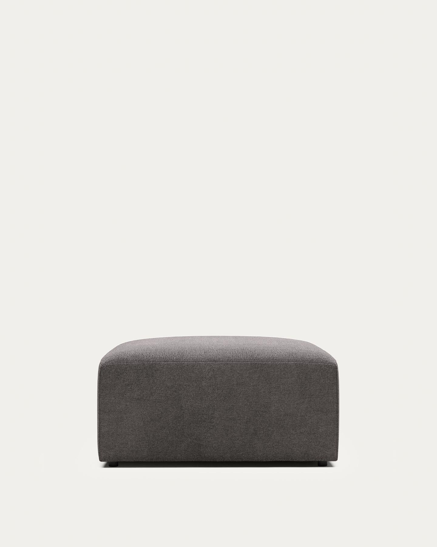 Fussablage Blok, schwer entflammbar mit grauer Chenille, 90 x 74 cm in Grau präsentiert im Onlineshop von KAQTU Design AG. Pouf ist von Kave Home