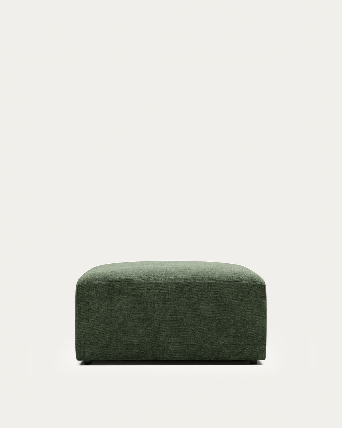 Fussablage Blok, schwer entflammbar mit grüner Chenille, 90 x 74 cm in Grün präsentiert im Onlineshop von KAQTU Design AG. Pouf ist von Kave Home