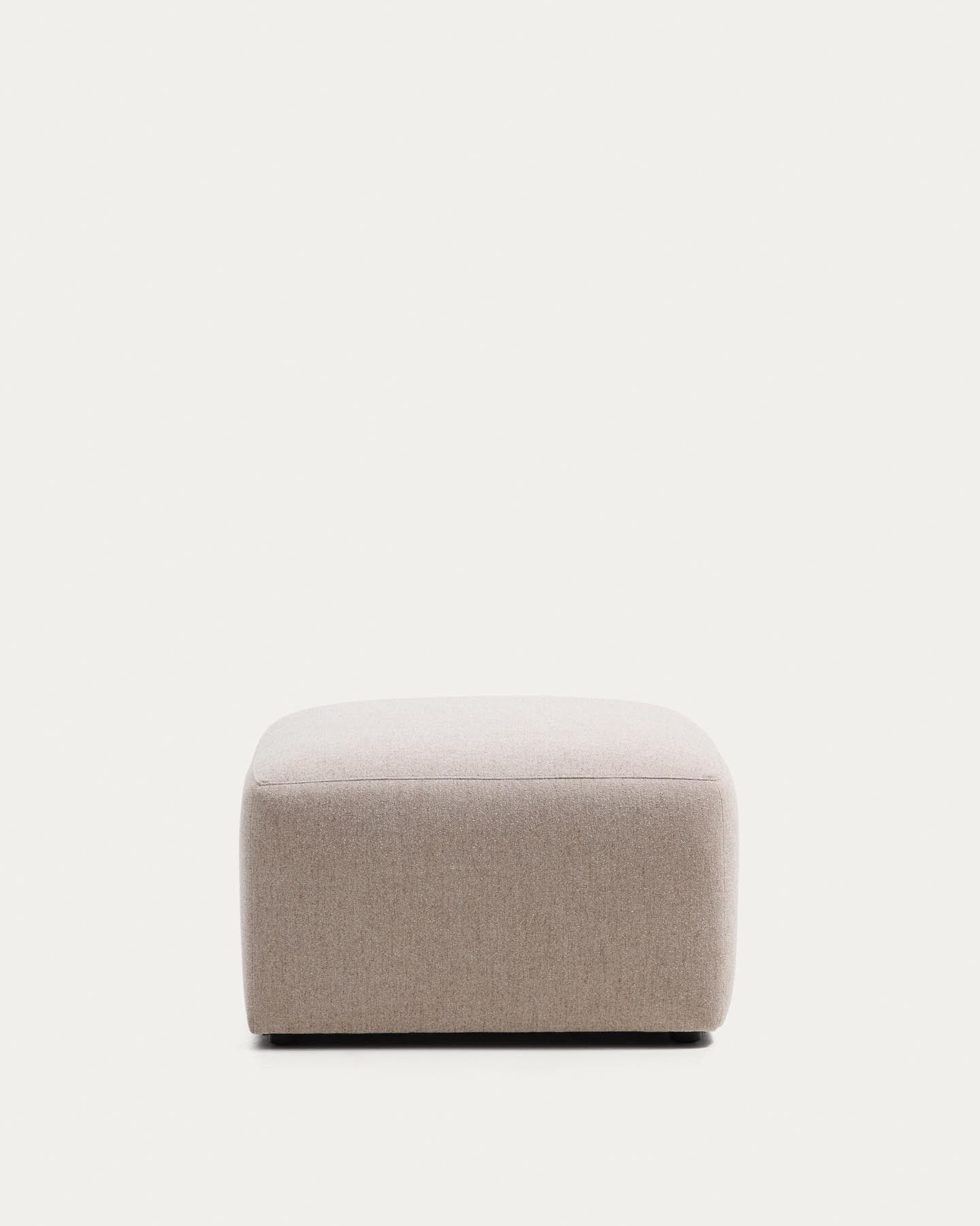 Fussablage Blok in beiger Chenille, 90 x 74 cm, FSC Mix Credit in Beige präsentiert im Onlineshop von KAQTU Design AG. Pouf ist von Kave Home