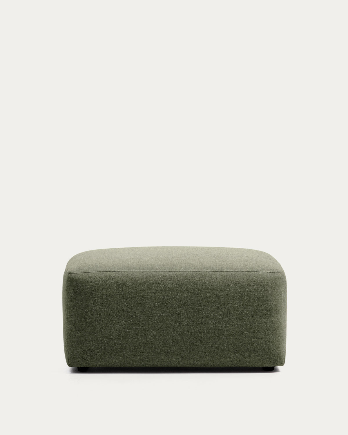 Fussablage Blok in moosgrüner Chenille, 90 x 74 cm, FSC Mix Credit in Grün präsentiert im Onlineshop von KAQTU Design AG. Pouf ist von Kave Home