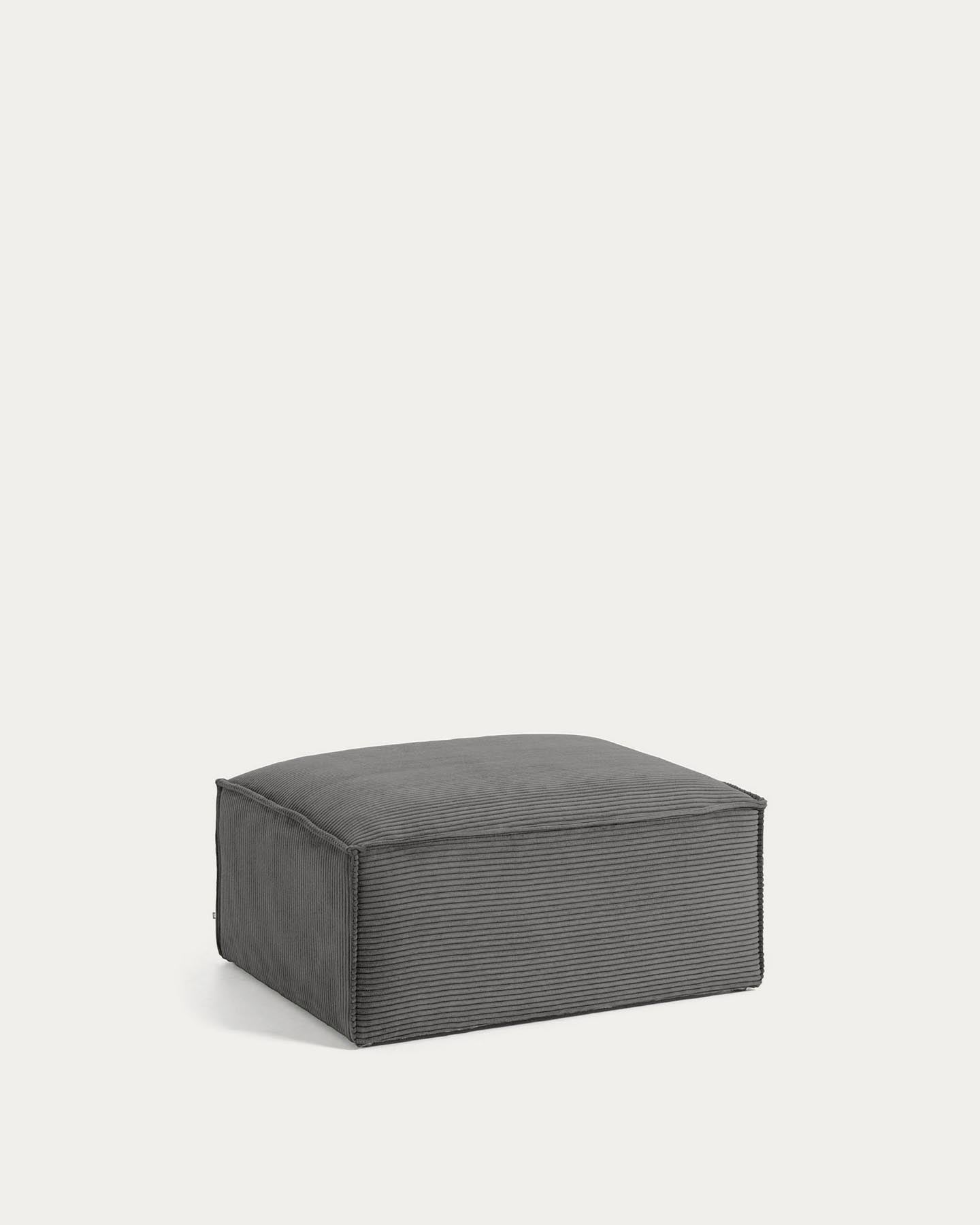 Fussablage Blok, schwer entflammbar mit dickem Cord in Grau, 90 x 74 cm, FSC Mix Credit FR in Grau präsentiert im Onlineshop von KAQTU Design AG. Pouf ist von Kave Home