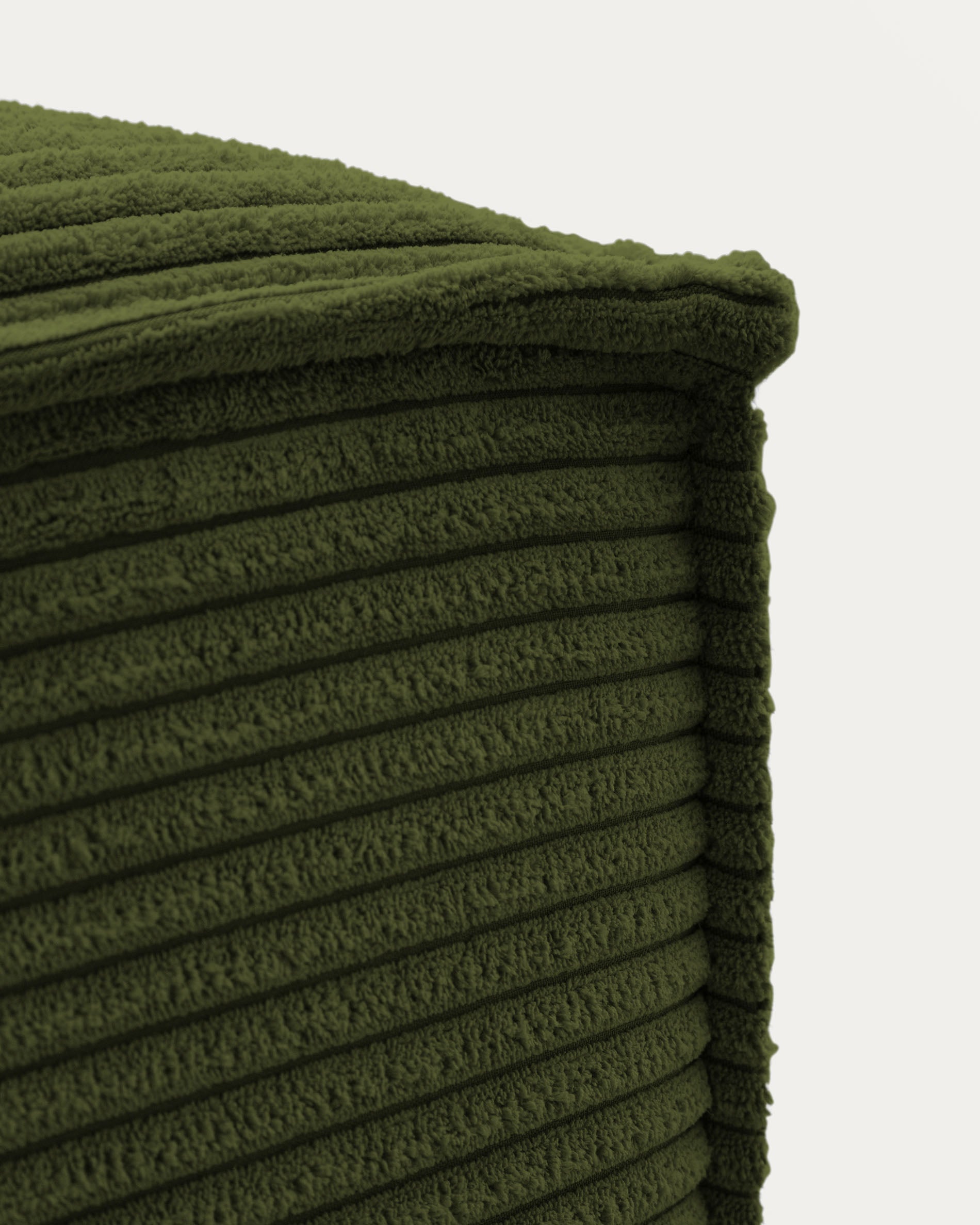 Fussablage Blok, schwer entflammbar mit dickem Cord in Grün, 90 x 74 cm, FSC Mix Credit FR in Grün präsentiert im Onlineshop von KAQTU Design AG. Pouf ist von Kave Home