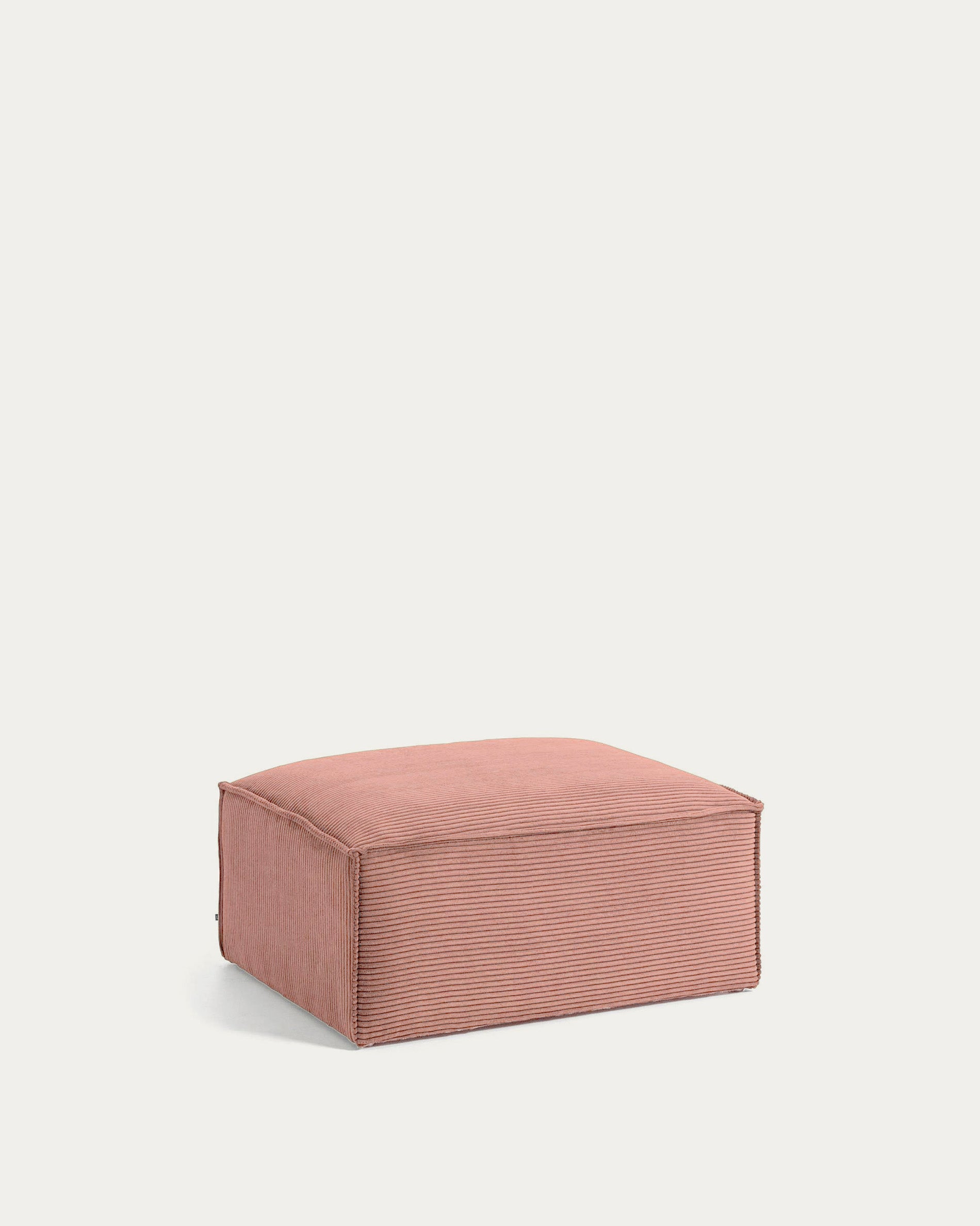 Fussablage Blok, schwer entflammbar mit dickem Cord in Rosa, 90 x 74 cm in Rosa präsentiert im Onlineshop von KAQTU Design AG. Pouf ist von Kave Home