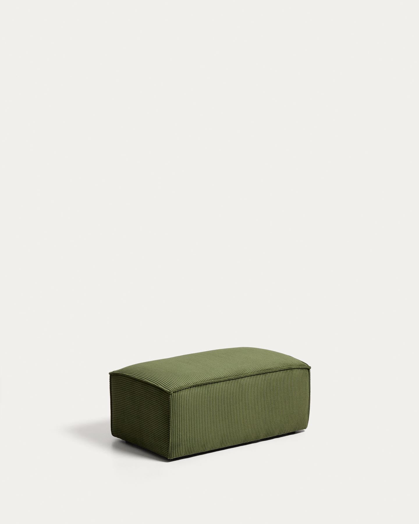 Pouf-Randmodul Blok in grobem grünem Cord, 60 x 104 cm, FSC Mix Credit in Grün präsentiert im Onlineshop von KAQTU Design AG. Pouf ist von Kave Home