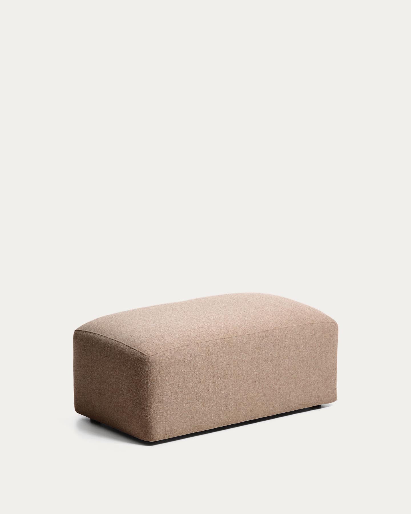 Pouf-Randmodul Blok in brauner Chenille, 60 x 104 cm, FSC Mix Credit in Taupe präsentiert im Onlineshop von KAQTU Design AG. Pouf ist von Kave Home