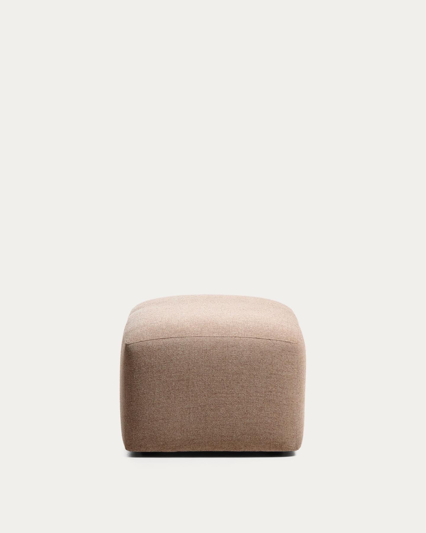 Pouf-Randmodul Blok in brauner Chenille, 60 x 104 cm, FSC Mix Credit in Taupe präsentiert im Onlineshop von KAQTU Design AG. Pouf ist von Kave Home