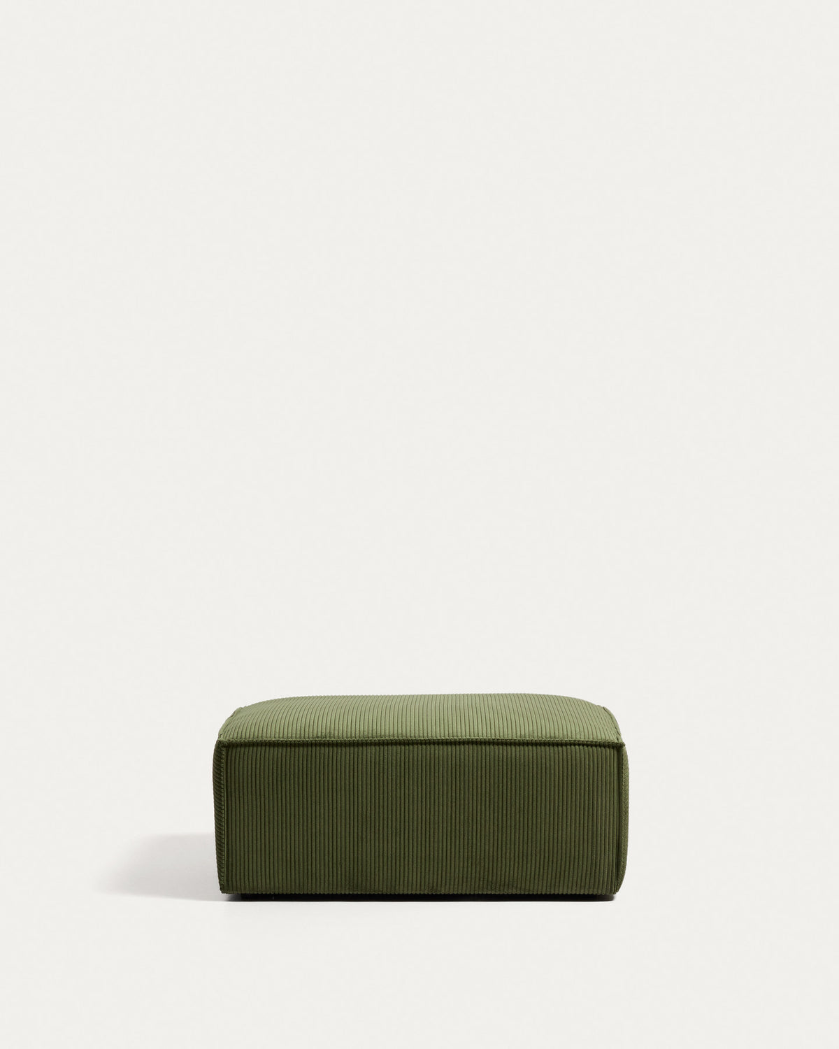 Pouf-Randmodul Blok in grünem Cord, 90 x 104 cm, FSC Mix Credit in Grün präsentiert im Onlineshop von KAQTU Design AG. Pouf ist von Kave Home