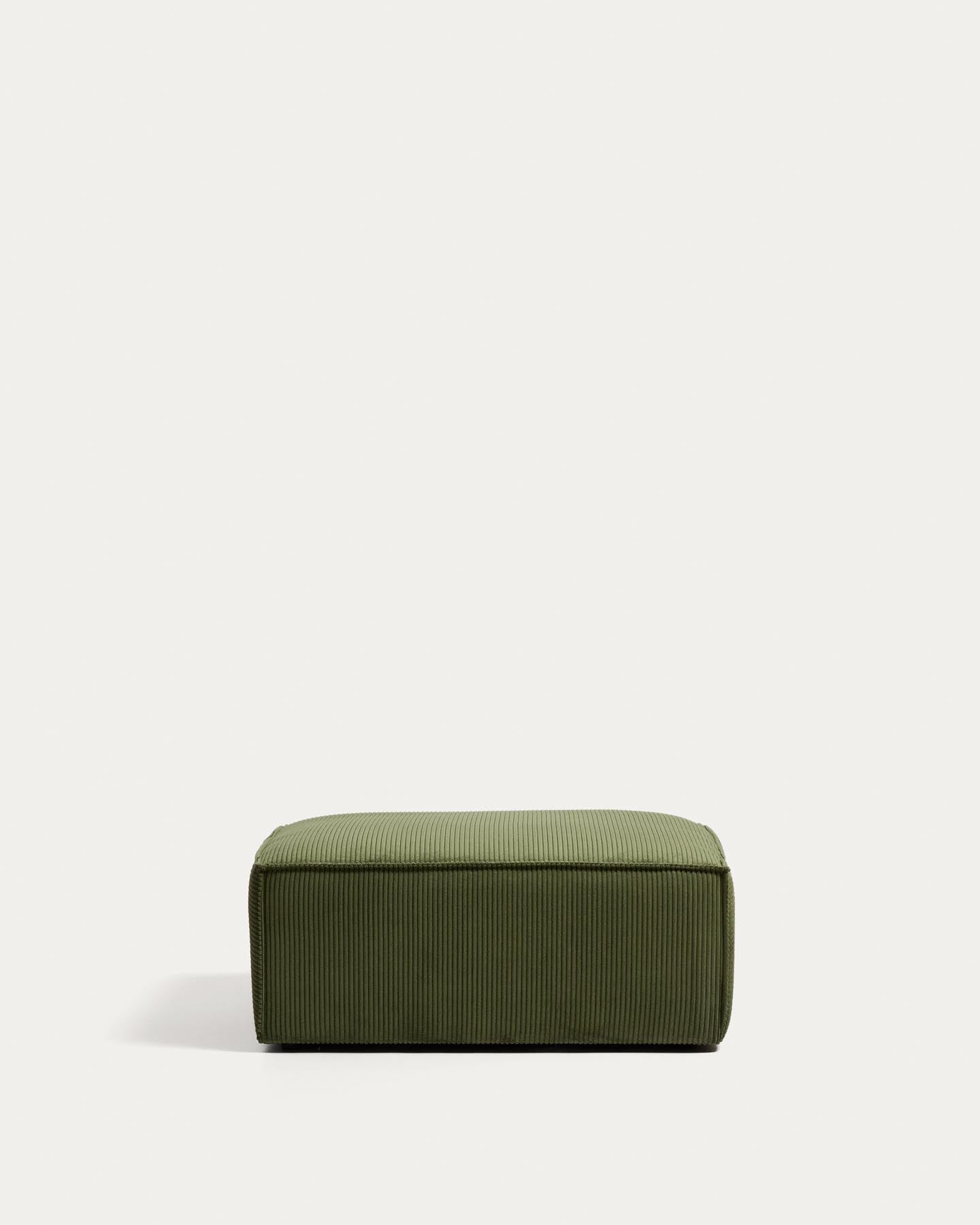 Pouf-Randmodul Blok in grünem Cord, 90 x 104 cm, FSC Mix Credit in Grün präsentiert im Onlineshop von KAQTU Design AG. Pouf ist von Kave Home