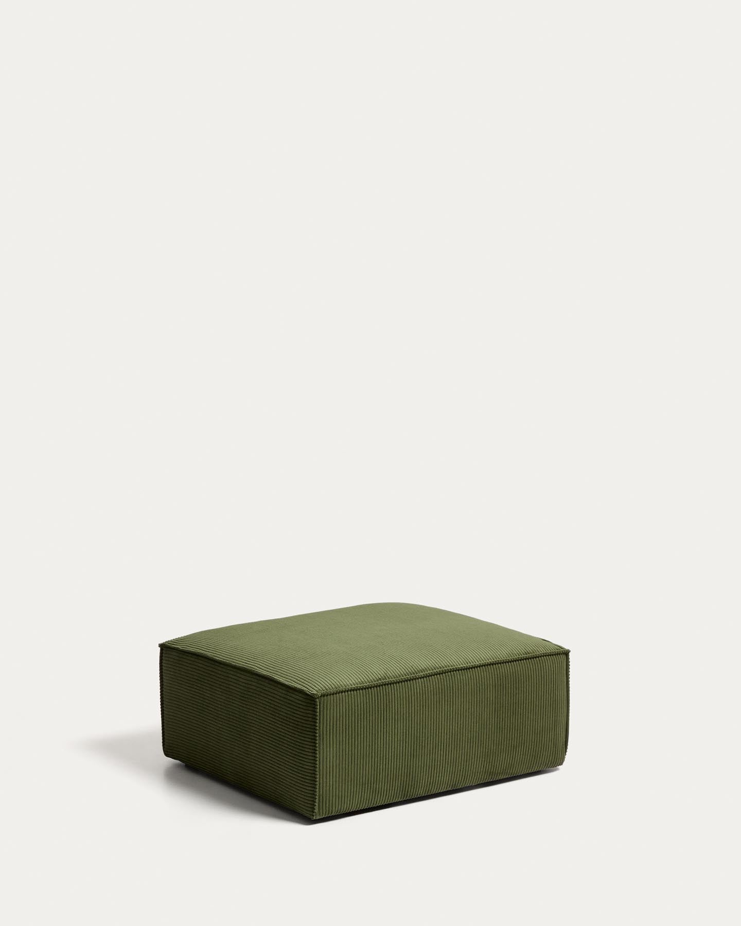 Pouf-Randmodul Blok in grünem Cord, 90 x 104 cm, FSC Mix Credit in Grün präsentiert im Onlineshop von KAQTU Design AG. Pouf ist von Kave Home