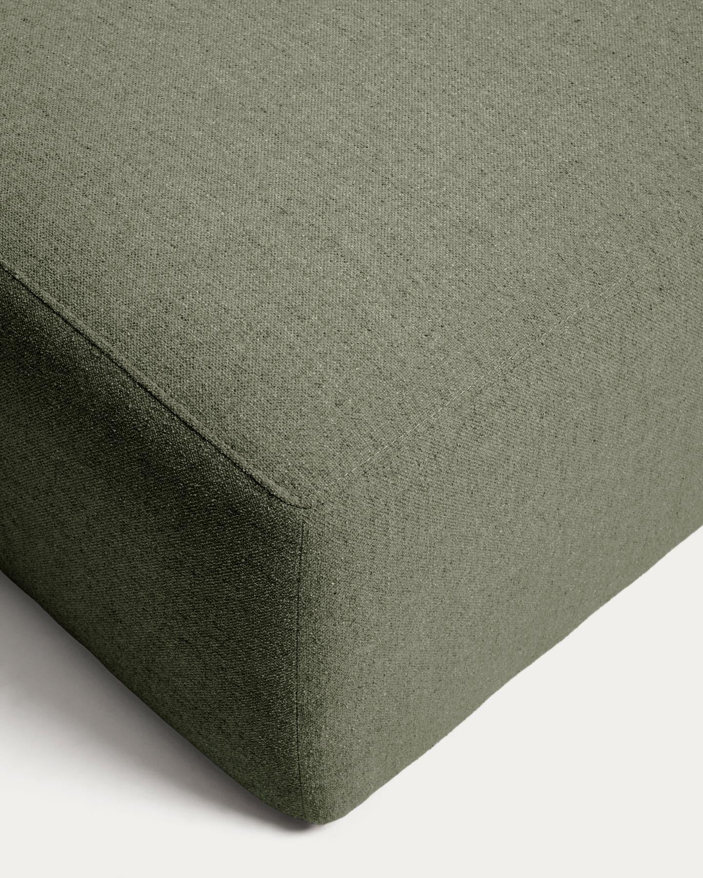 Pouf-Randmodul Blok in grüner Chenille, 90 x 104 cm, FSC Mix Credit in Grün präsentiert im Onlineshop von KAQTU Design AG. Pouf ist von Kave Home