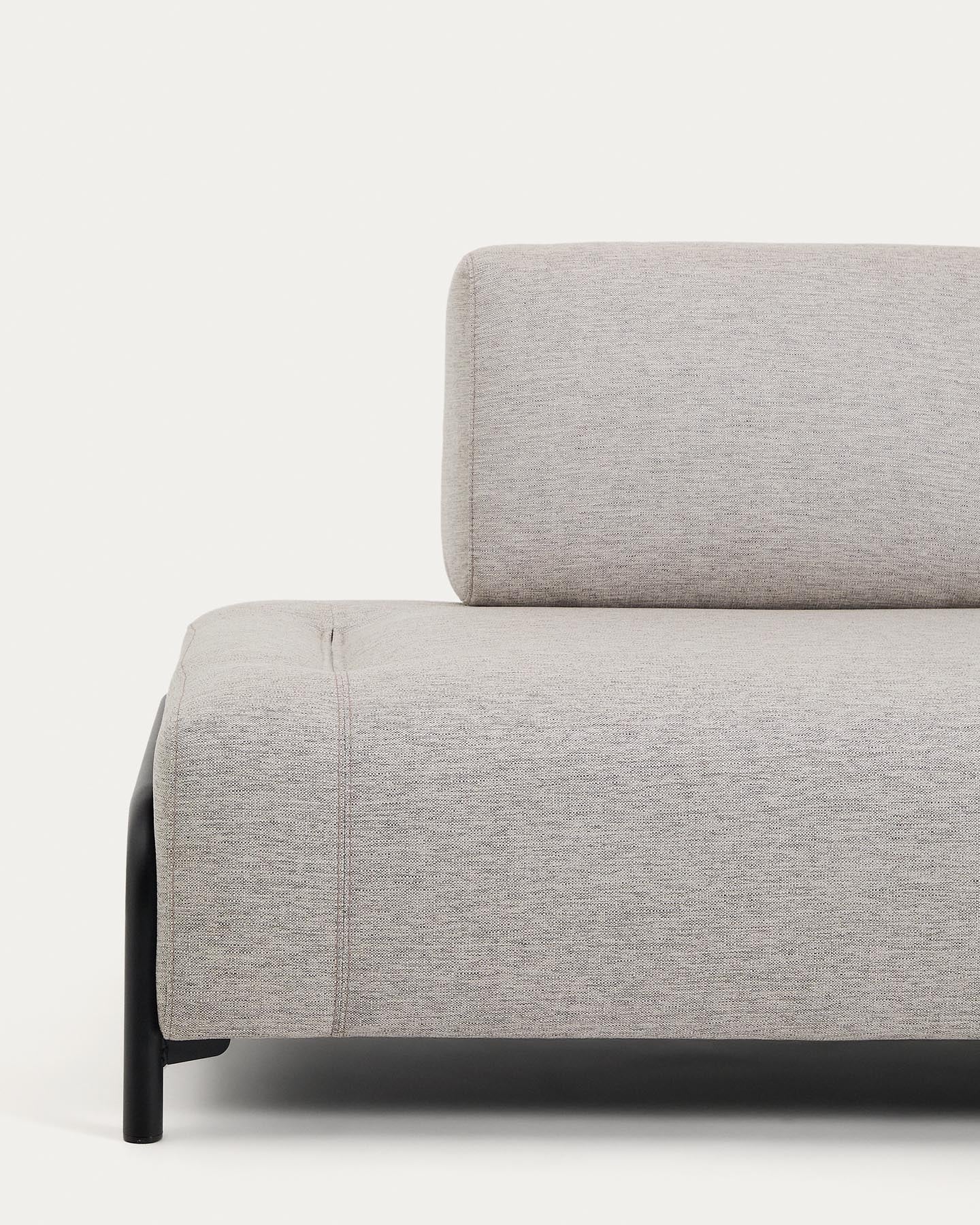 2-Sitzer-Modul Compo in Graubeige mit schwarzem Metallgestell 200 cm FSC Mix Credit in Beige präsentiert im Onlineshop von KAQTU Design AG. 2er Sofa ist von Kave Home