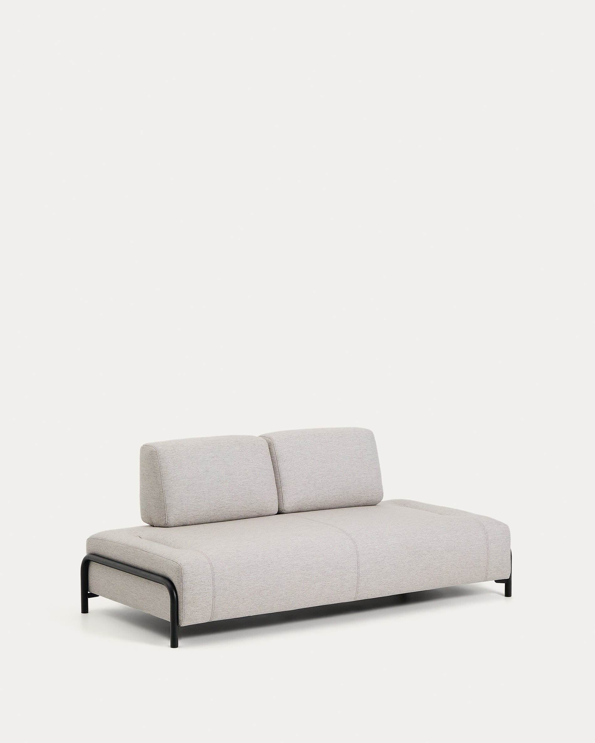 2-Sitzer-Modul Compo in Graubeige mit schwarzem Metallgestell 200 cm FSC Mix Credit in Beige präsentiert im Onlineshop von KAQTU Design AG. 2er Sofa ist von Kave Home