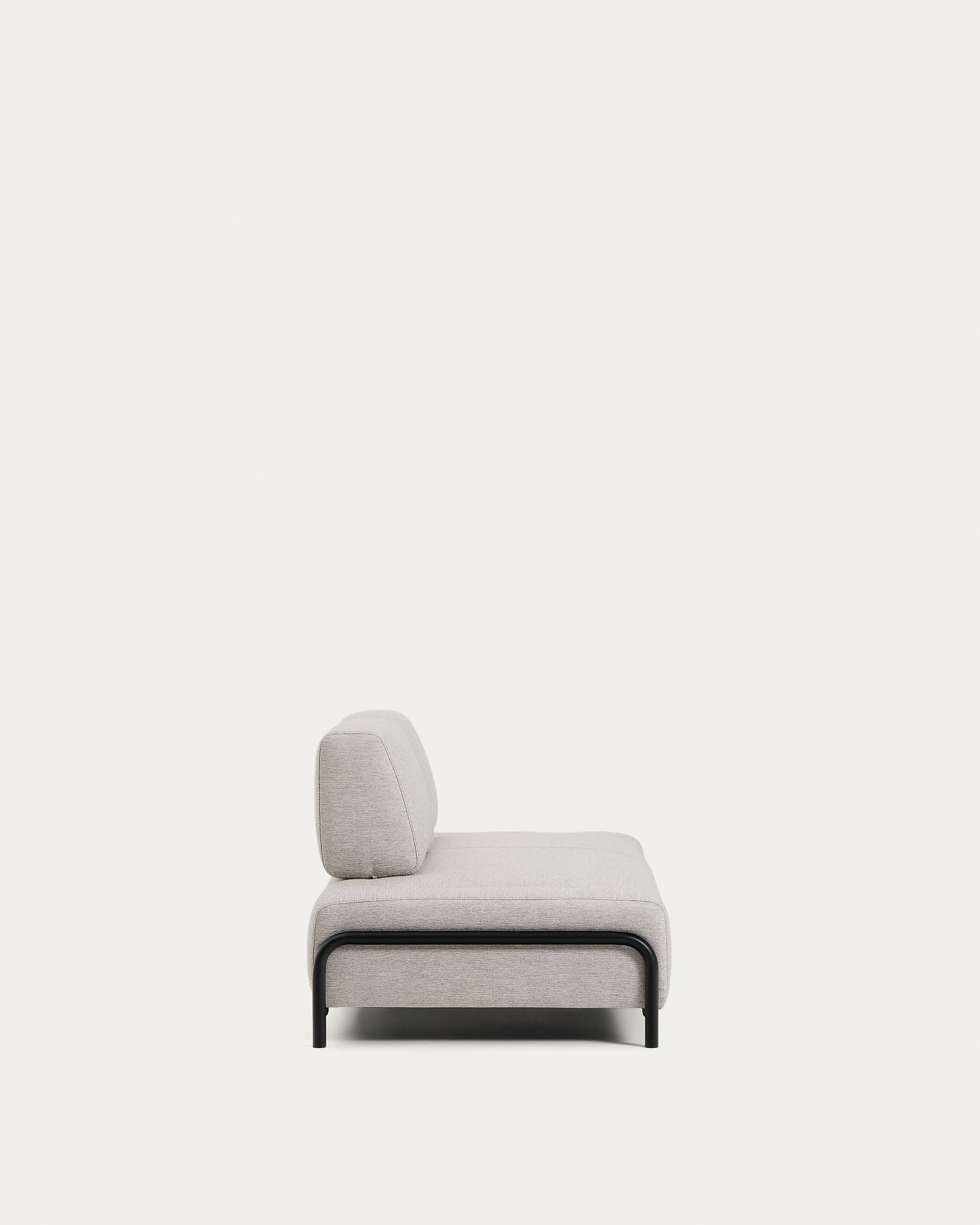2-Sitzer-Modul Compo in Graubeige mit schwarzem Metallgestell 200 cm FSC Mix Credit in Beige präsentiert im Onlineshop von KAQTU Design AG. 2er Sofa ist von Kave Home