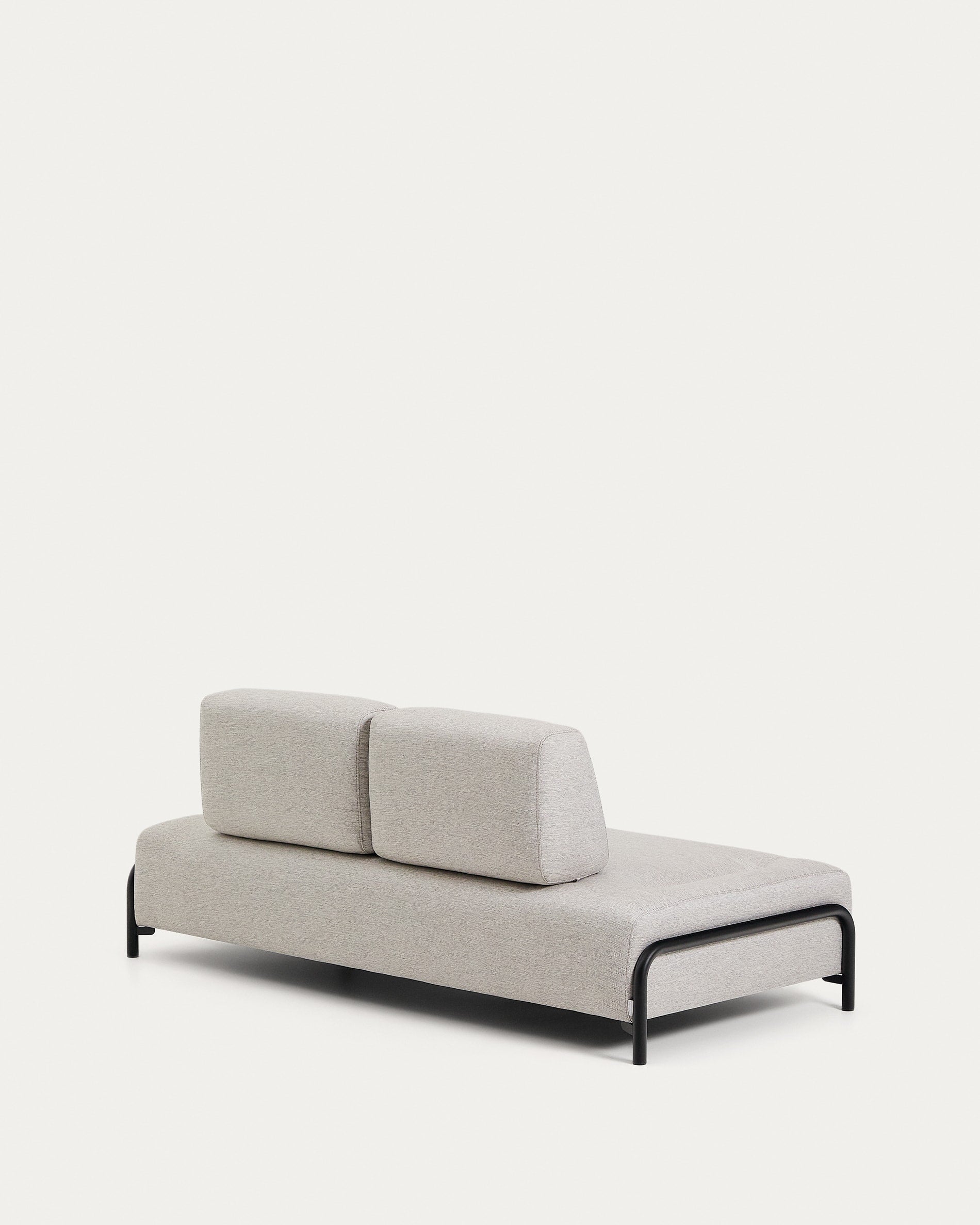2-Sitzer-Modul Compo in Graubeige mit schwarzem Metallgestell 200 cm FSC Mix Credit in Beige präsentiert im Onlineshop von KAQTU Design AG. 2er Sofa ist von Kave Home