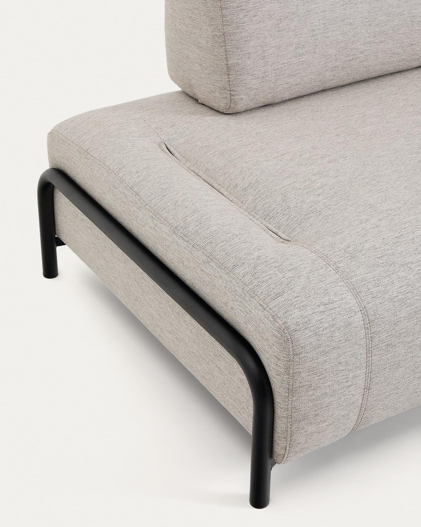 2-Sitzer-Modul Compo in Graubeige mit schwarzem Metallgestell 200 cm FSC Mix Credit in Beige präsentiert im Onlineshop von KAQTU Design AG. 2er Sofa ist von Kave Home
