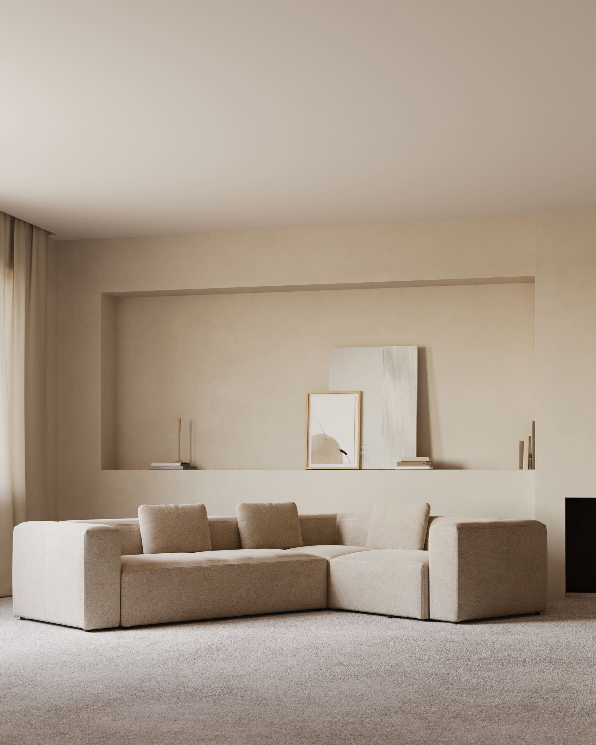 Blok Sofa d'angle à 4 places beige 320 x 230 cm/230 x 320 cm