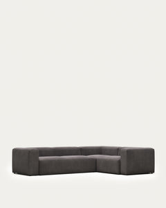 Canapé d'angle Blok 4 places gris 320 x 230 cm/230 x 320 cm FR