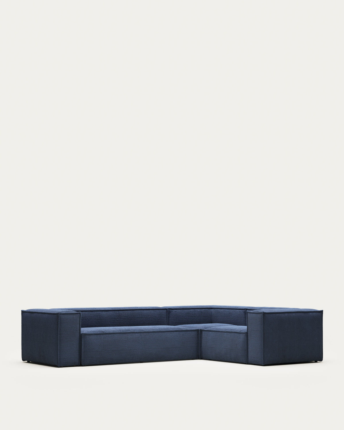 Blok 4-Sitzer-Ecksofa breiter Cord blau 320 x 230 cm / 230 x 320 cm FR in Blau präsentiert im Onlineshop von KAQTU Design AG. Ecksofa ist von Kave Home