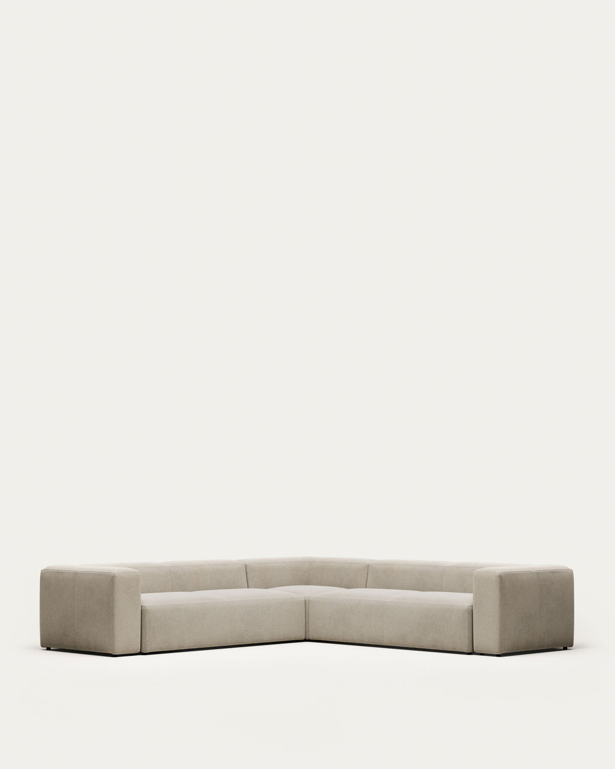 6-Sitzer-Ecksofa Blok, schwer entflammbar mit beiger Chenille, 320 x 320 cm in Beige präsentiert im Onlineshop von KAQTU Design AG. Ecksofa ist von Kave Home