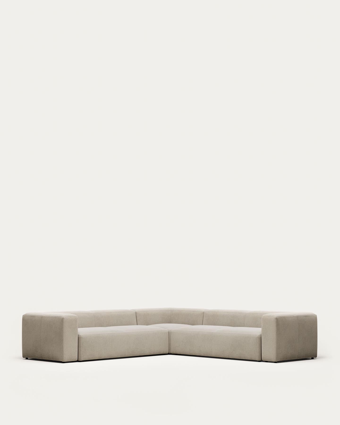 6-Sitzer-Ecksofa Blok, schwer entflammbar mit beiger Chenille, 320 x 320 cm in Beige präsentiert im Onlineshop von KAQTU Design AG. Ecksofa ist von Kave Home